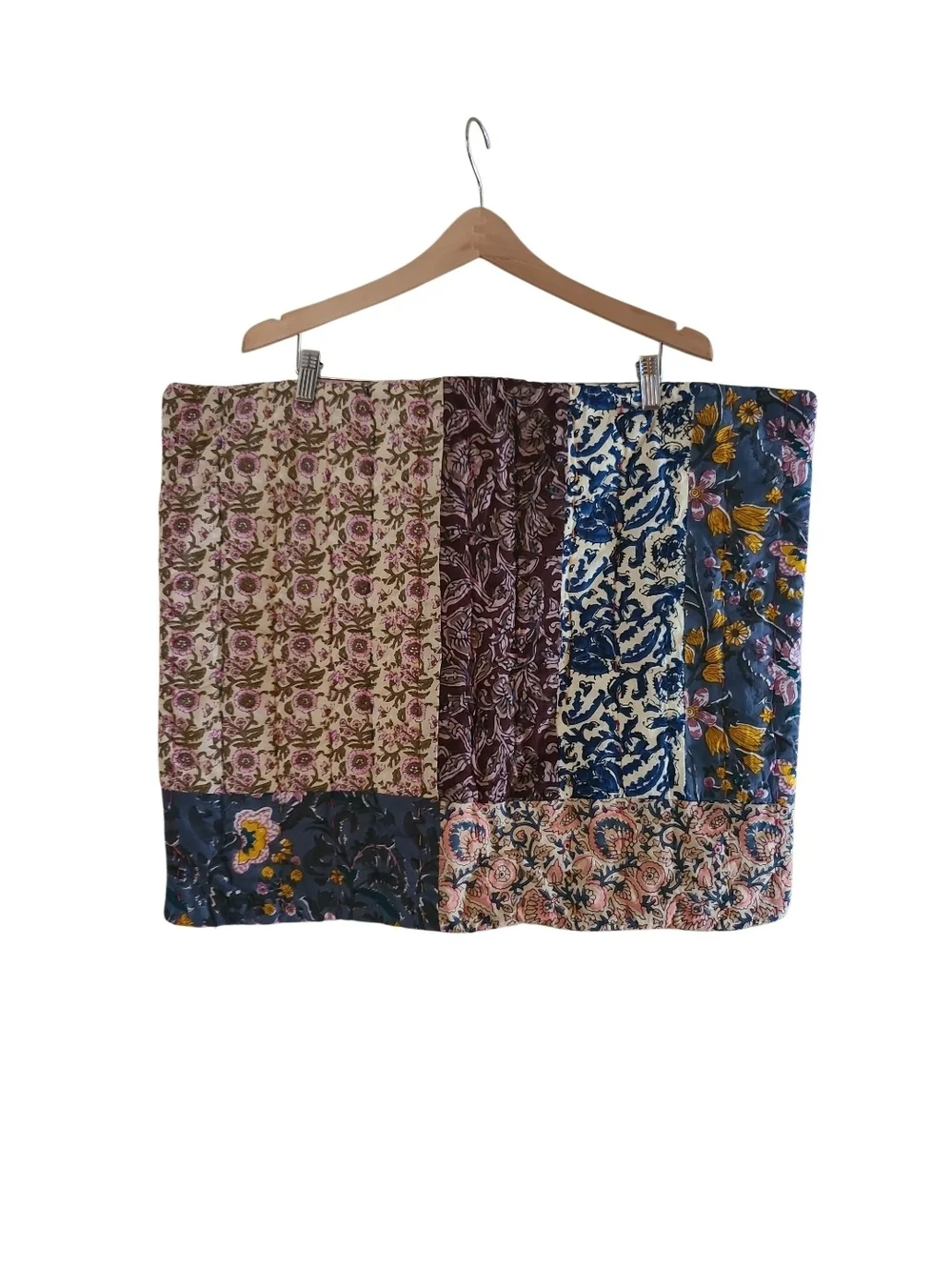 Natural Life Patchwork Floral Paisley Pillow Cover 20 X 26